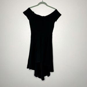 Windsor Black Off the Shoulder High Low Dress